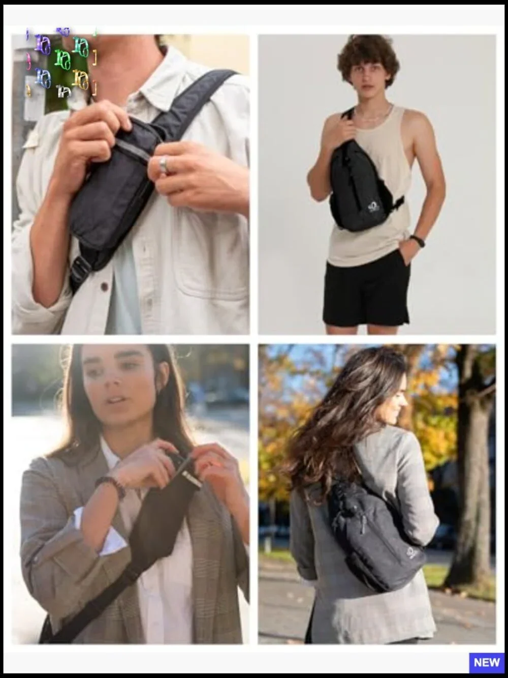 Crossbody Sling Backpack Daypack Travel Hiking Chest Bag Adjustable Strap